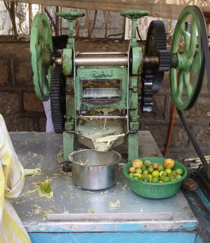 Juice from the sugar cane, you could buy a drink from multiple street vendors who were making sugar cane juice. Jake and I decided that since there was only one cup and we were not sure about the process it was better to pass on this one although it was fascinating to watch.